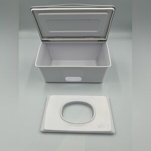 Ubbi Baby Wipes Dispenser, With Weighted Plate, Non-Slip Rubber Feet, Gray